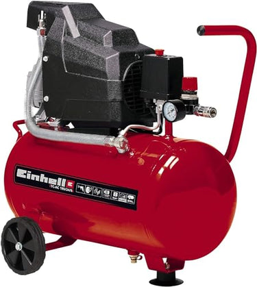 Einhell Kompressor TC-AC 190/24/8 (1500 W., max. 8 bar, 24 l-Tank, 165 l/min Ansaugleistung, Motordrehzahl 2850 min^-1, Druckminderer, Manometer, Ölschmierung) im Sale